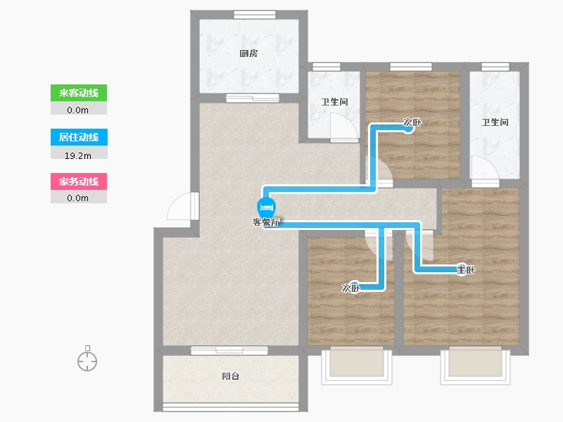 陕西省-西安市-万科·雁鸣湖-78.43-户型库-动静线