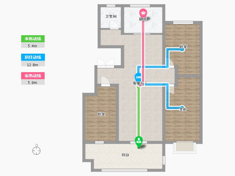 山东省-临沂市-世纪名筑东区-110.00-户型库-动静线