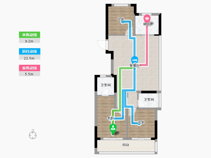 浙江省-杭州市-金地湖颂丹青府-82.40-户型库-动静线