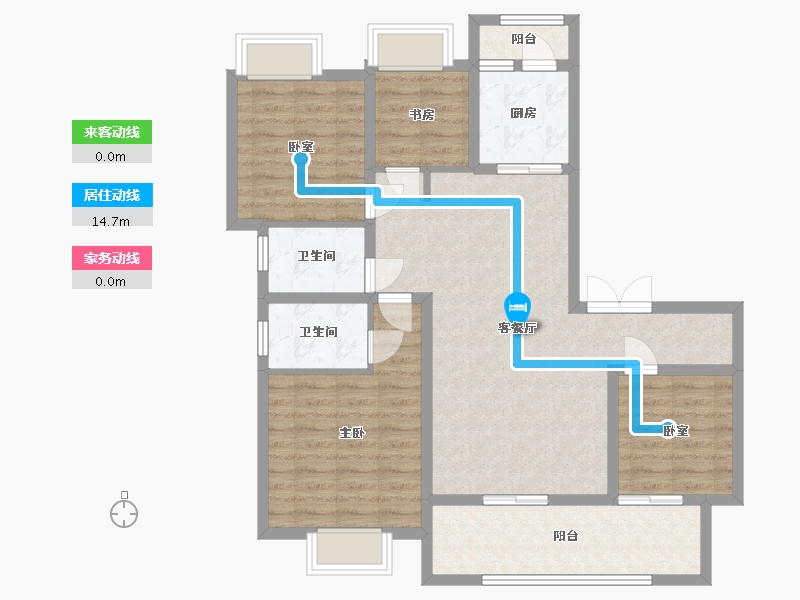 重庆-重庆市-佳兆业樾伴山-106.00-户型库-动静线