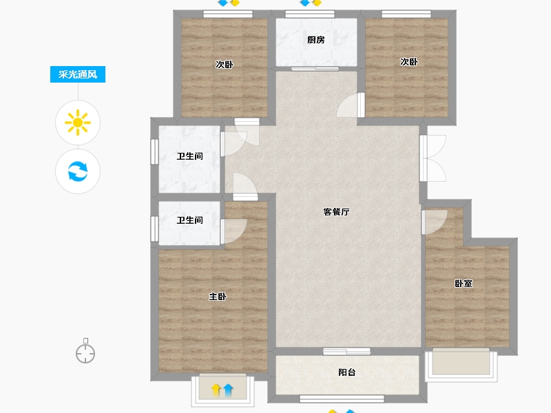 河南省-濮阳市-龙润学府-101.85-户型库-采光通风