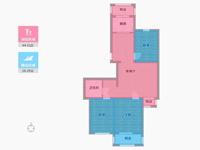 北京-北京市-牛栏山小区-83.12-户型库-动静分区