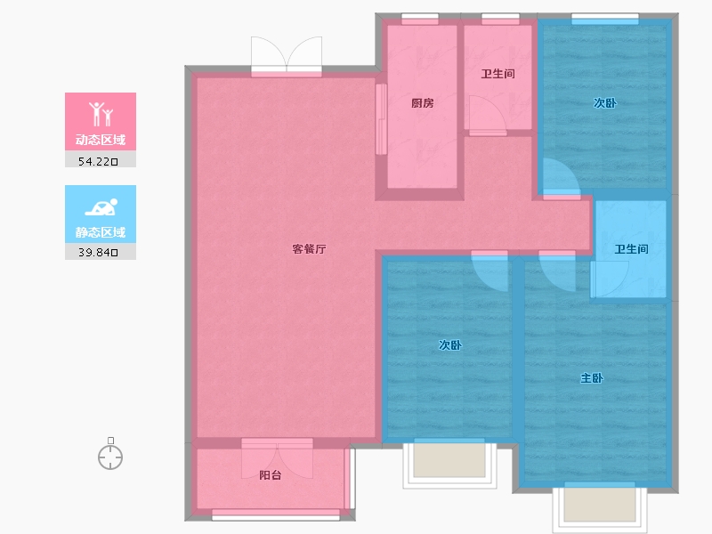 陕西省-榆林市-中和府-83.65-户型库-动静分区