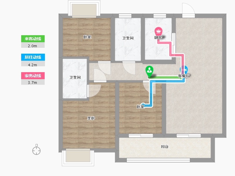 湖北省-武汉市-保利城七期云廷-76.85-户型库-动静线