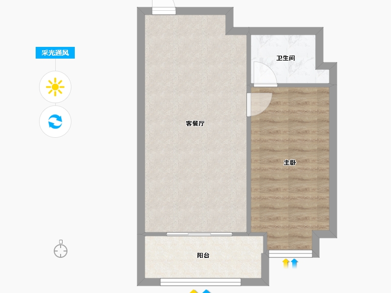 陕西省-西安市-保利心语花园(二期)-48.37-户型库-采光通风