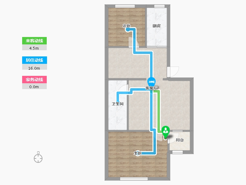 陕西省-西安市-丰禾小区-60.38-户型库-动静线