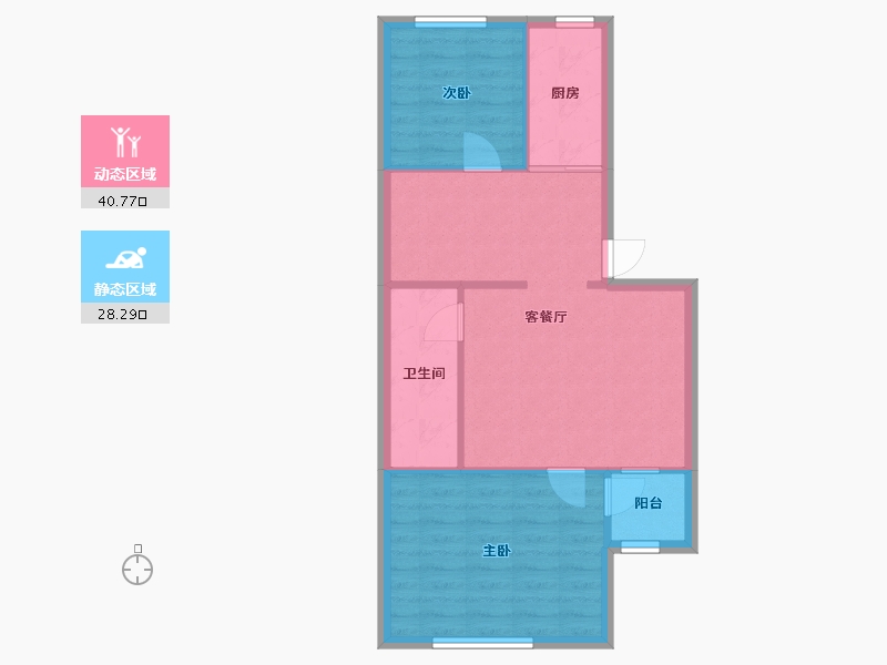 陕西省-西安市-丰禾小区-60.38-户型库-动静分区