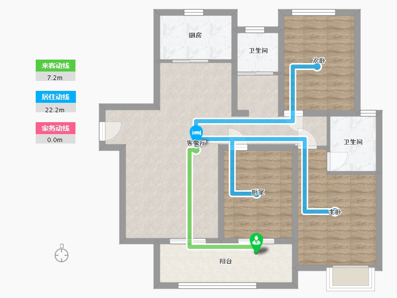 江苏省-苏州市-花语佳苑-104.00-户型库-动静线