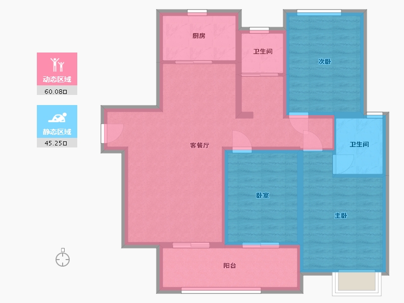 江苏省-苏州市-花语佳苑-104.00-户型库-动静分区