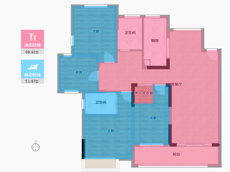 安徽省-合肥市-风华苑-108.00-户型库-动静分区