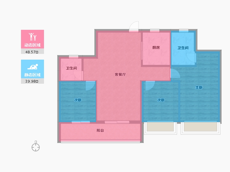 浙江省-杭州市-天阳湖与舍-80.00-户型库-动静分区