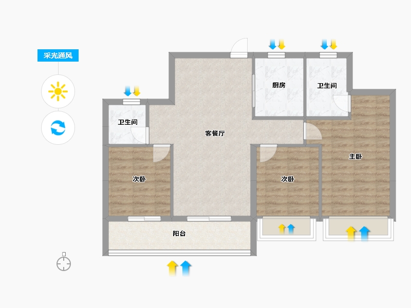 浙江省-杭州市-天阳湖与舍-80.00-户型库-采光通风