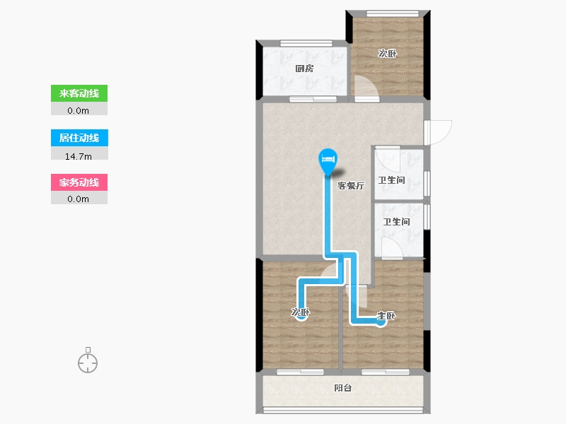 浙江省-杭州市-天阳湖与舍-84.00-户型库-动静线