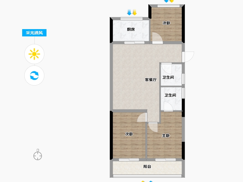 浙江省-杭州市-天阳湖与舍-84.00-户型库-采光通风