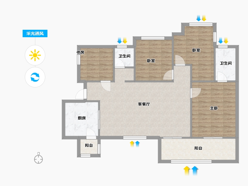 四川省-成都市-金都华庭-116.00-户型库-采光通风