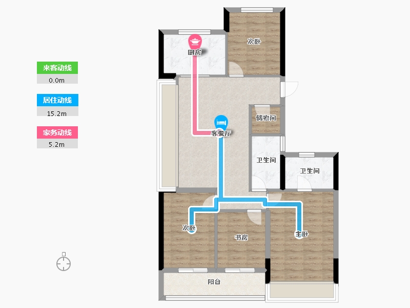 浙江省-杭州市-天阳湖与舍-89.82-户型库-动静线