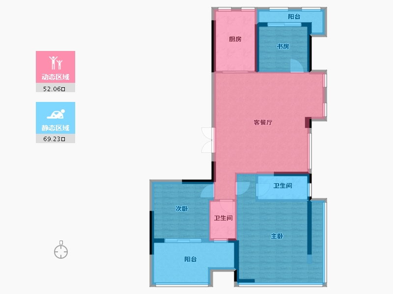 山东省-泰安市-文华园-122.40-户型库-动静分区