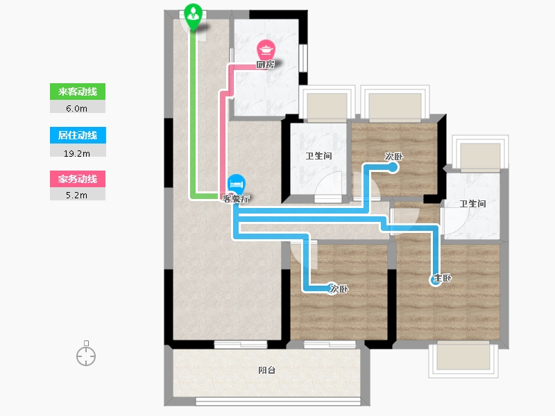 湖北省-武汉市-宝业·璞园-71.89-户型库-动静线