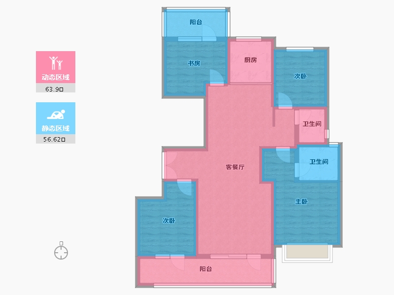 山东省-潍坊市-世贸尚水名邸-106.70-户型库-动静分区