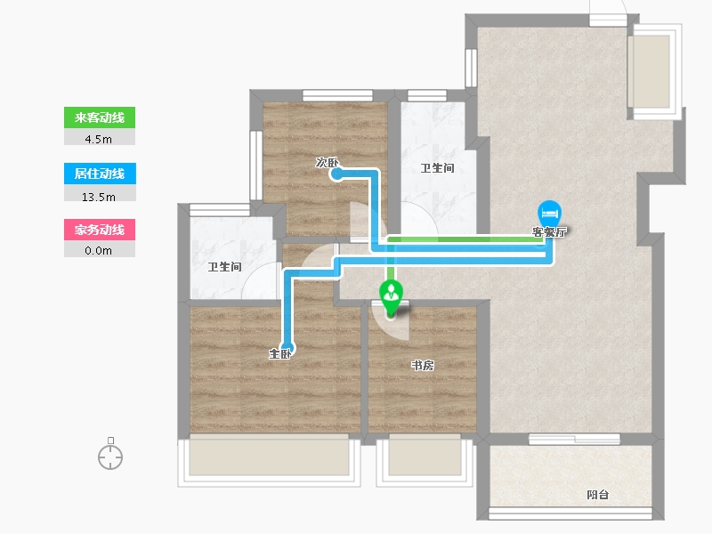 广东省-深圳市-龙湖·御湖境-64.00-户型库-动静线