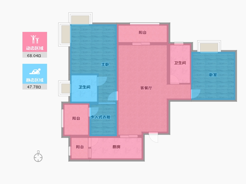 广东省-深圳市-开云府-102.95-户型库-动静分区