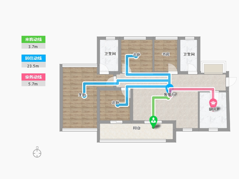 广东省-深圳市-龙湖·御湖境-84.00-户型库-动静线