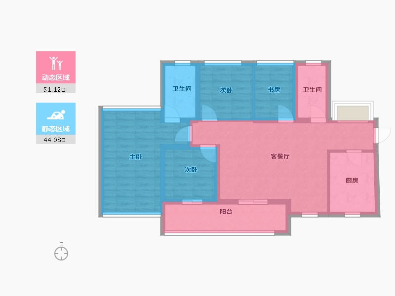 广东省-深圳市-龙湖·御湖境-84.00-户型库-动静分区