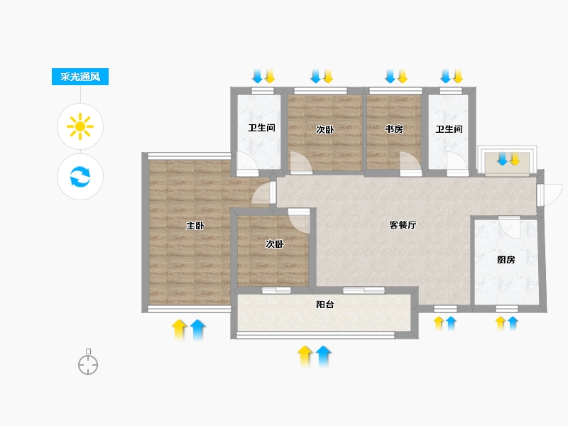 广东省-深圳市-龙湖·御湖境-84.00-户型库-采光通风