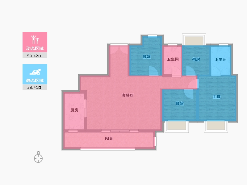 重庆-重庆市-佳兆业凤鸣水岸-87.12-户型库-动静分区