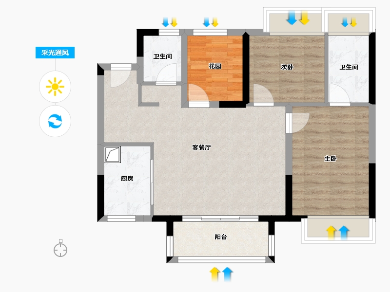 广东省-佛山市-中交白兰春晓-69.00-户型库-采光通风