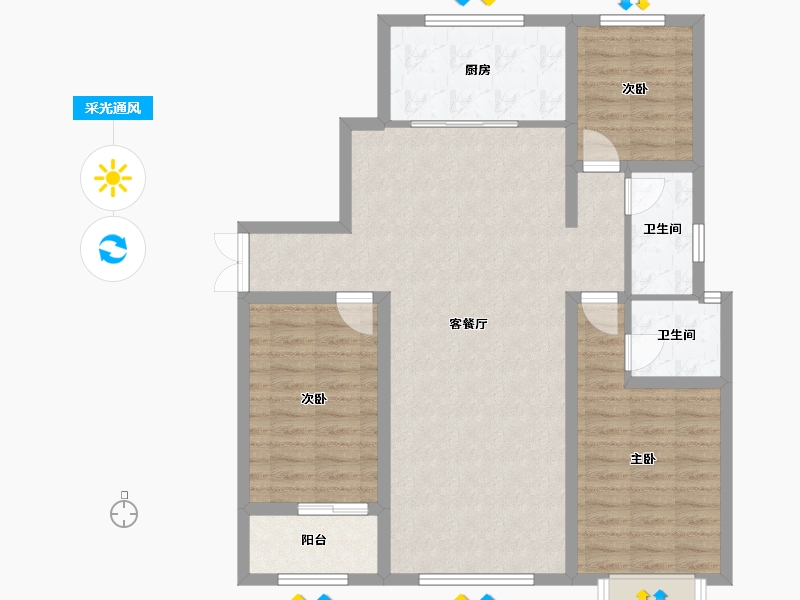 山东省-滨州市-天玺苑-108.00-户型库-采光通风