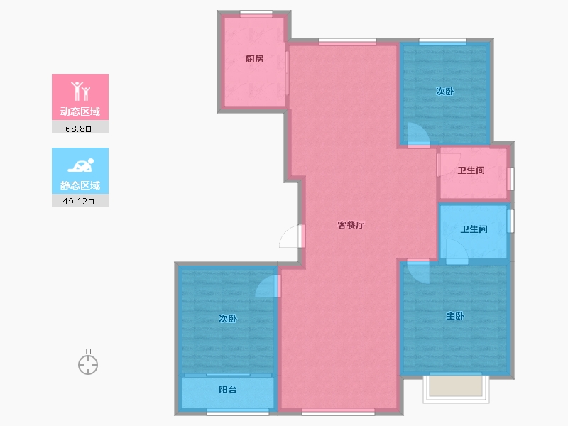 山东省-烟台市-翰林华邸-106.40-户型库-动静分区