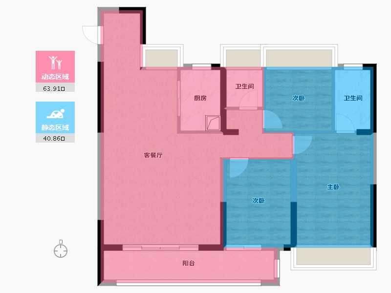 湖北省-武汉市-宝业璞园-101.60-户型库-动静分区