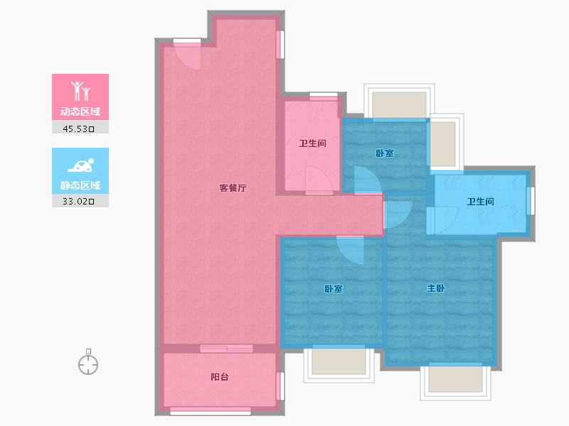 广东省-广州市-广州南站ICC·峻銮-70.12-户型库-动静分区