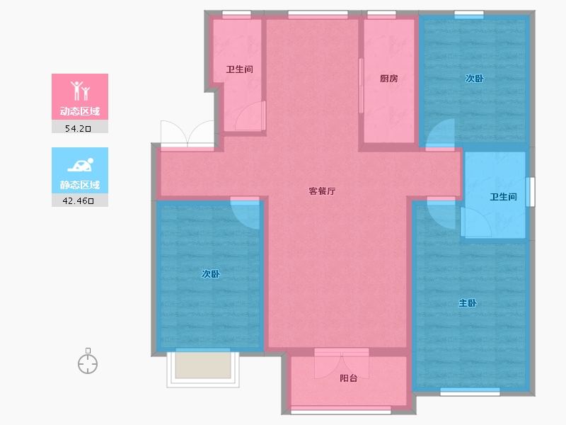 陕西省-榆林市-中和府-86.06-户型库-动静分区