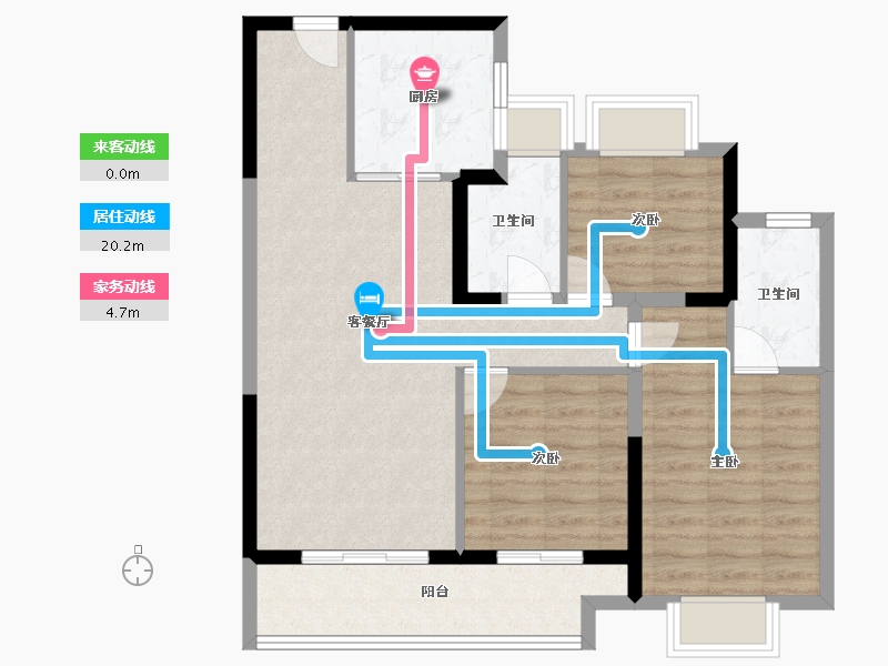 湖北省-武汉市-宝业·璞园-83.54-户型库-动静线