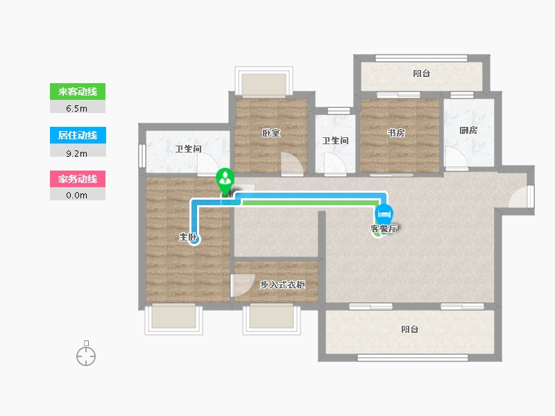 湖北省-宜昌市-银河·东湖雅居-92.32-户型库-动静线