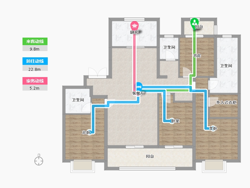 浙江省-杭州市-绿城宇诚·丽澜轩-132.33-户型库-动静线