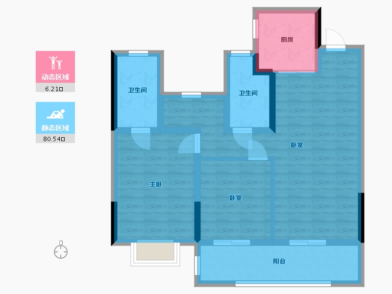 江苏省-常州市-牡丹都汇-76.76-户型库-动静分区