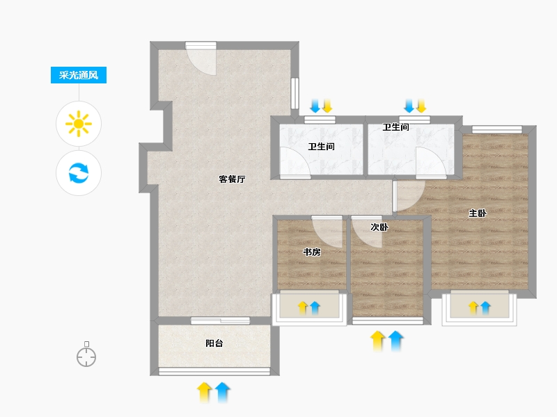 广东省-深圳市-龙湖·御湖境-71.01-户型库-采光通风