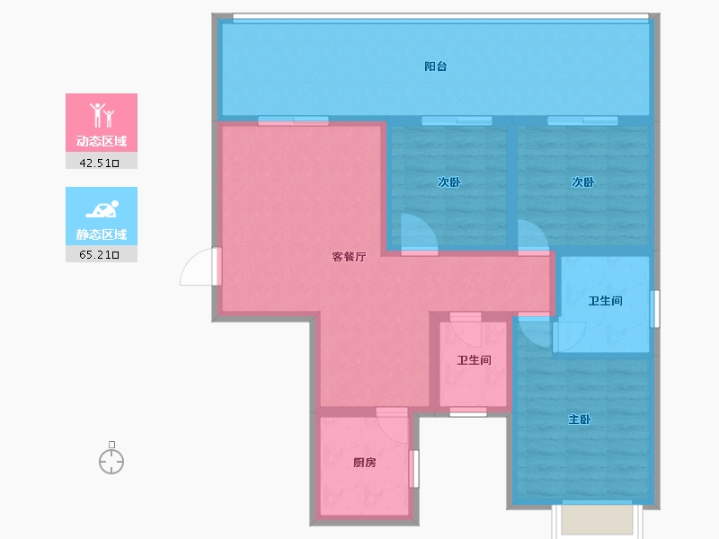 贵州省-毕节市-开元财富中心-96.01-户型库-动静分区