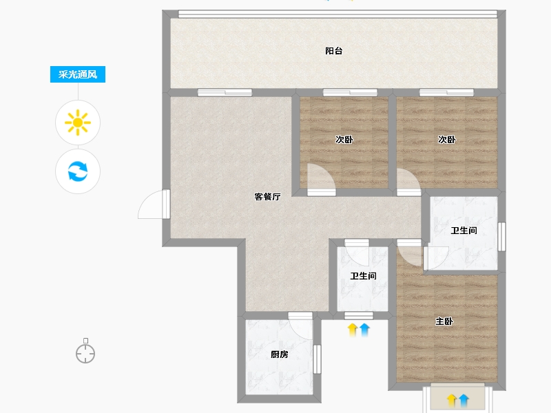 贵州省-毕节市-开元财富中心-96.01-户型库-采光通风