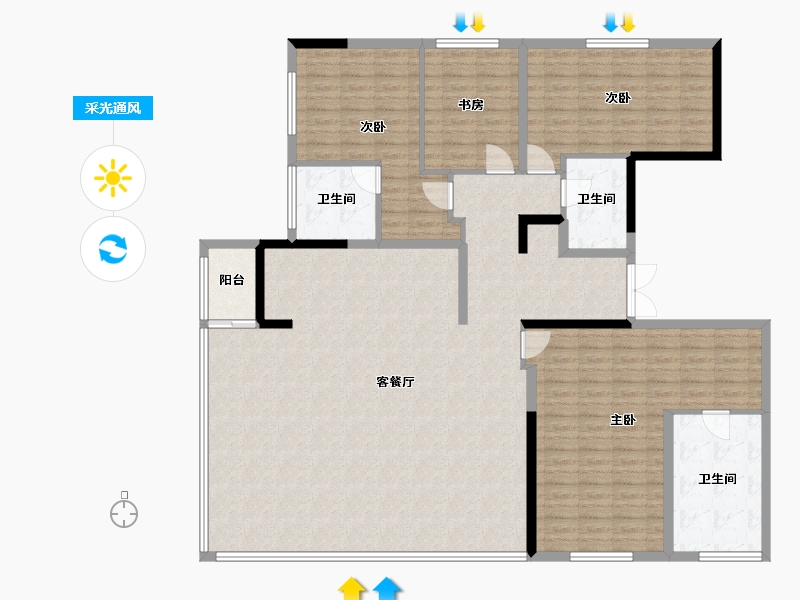 四川省-成都市-西派善成-177.71-户型库-采光通风