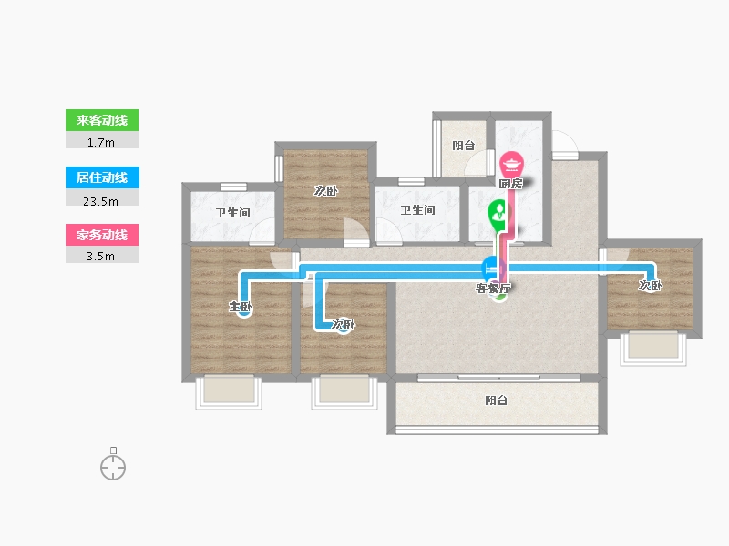 重庆-重庆市-保利和光尘樾-91.25-户型库-动静线