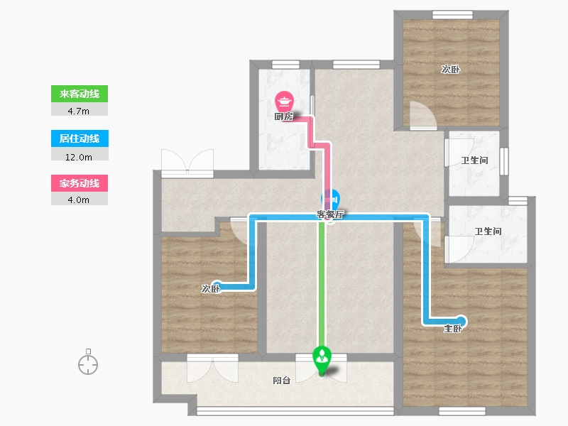 陕西省-榆林市-中和府-88.91-户型库-动静线