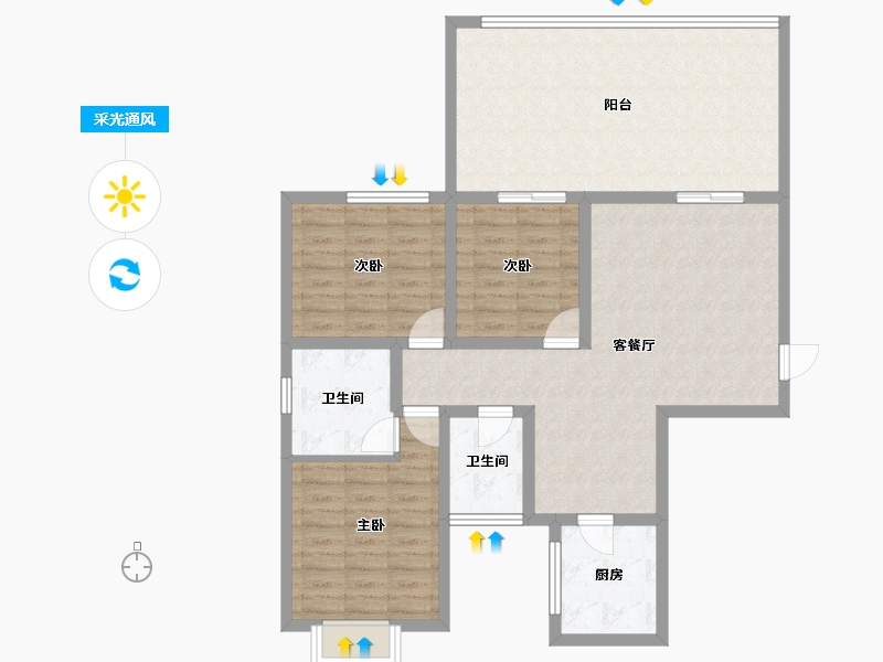 贵州省-毕节市-开元财富中心-104.28-户型库-采光通风