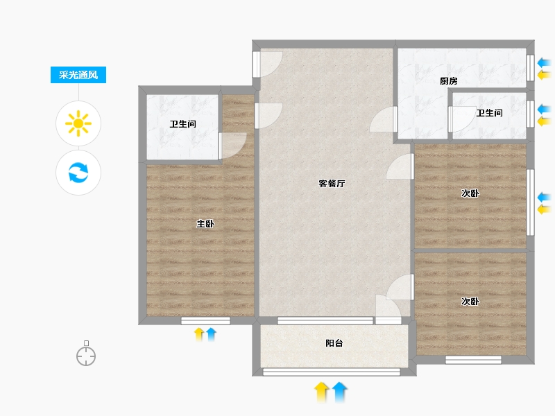 广东省-佛山市-八区小区-110.01-户型库-采光通风