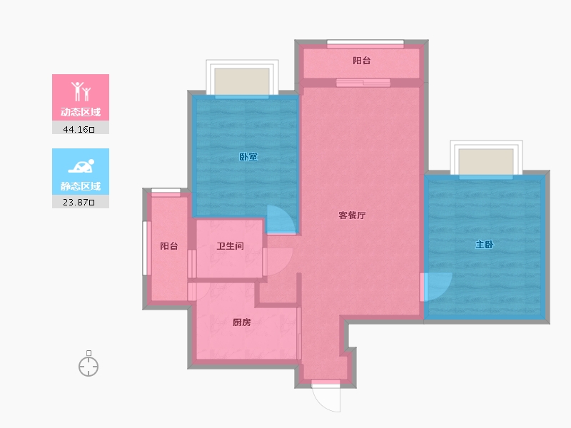 上海-上海市-中皇北岸锦源-74.40-户型库-动静分区