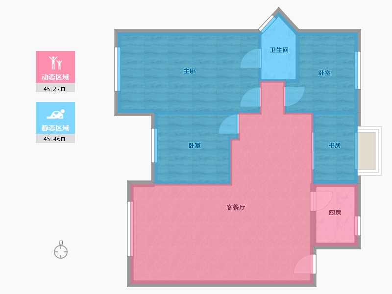 广东省-深圳市-石岩街道办第二办公楼-110.00-户型库-动静分区