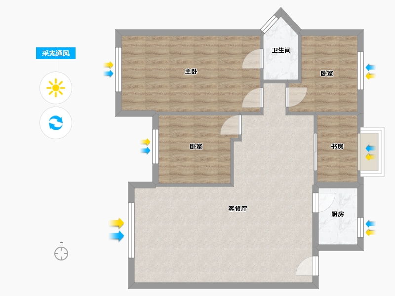 广东省-深圳市-石岩街道办第二办公楼-110.00-户型库-采光通风